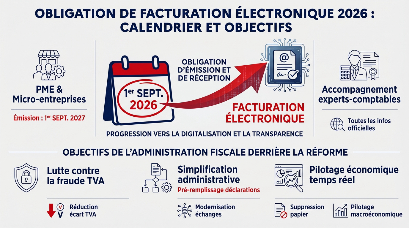 Calendrier officiel de la réforme de la facture électronique 2026-2027
